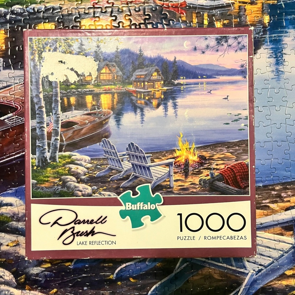 Buffalo Games Darrell Bush Lake Reflection 1000 Piece Jigsaw Puzzle Missing 1 Pc